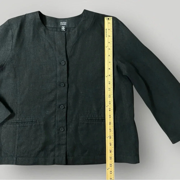 EILEEN FISHER Linen Cardigan Jacket Sz M - Picture 7 of 11